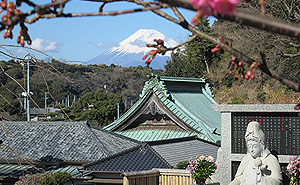 本堂と富士山